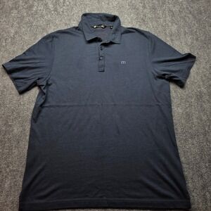 TravisMathew Mens XL Navy Blue Pima Cotton Blend Short Sleeve Golf Polo Shirt